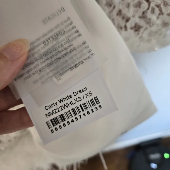 Nadine Merabi Carly Dress size XS Lace White Sequins Long Sleeve Bride - Picture 10 of 11